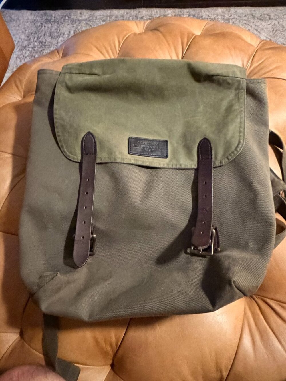 Filson waxed canvas backback MADE IN USA